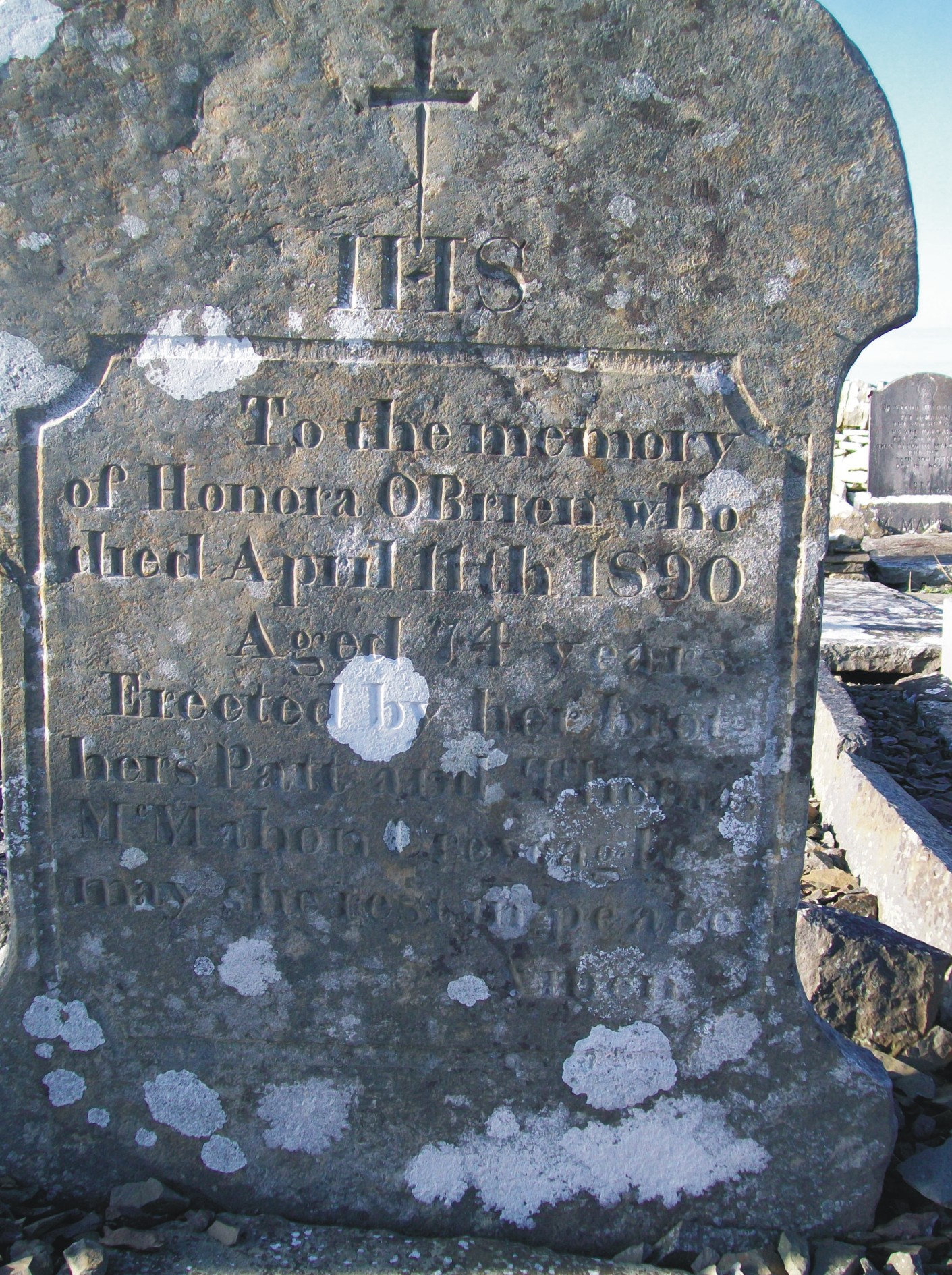 Honora O'Brien 1816-1890 Killernan Graveyard.jpg