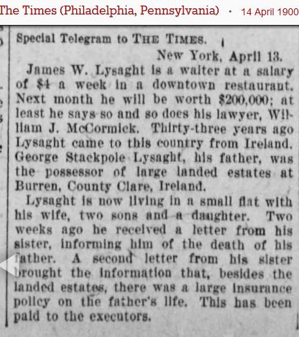 Lysaght inheritance NYC 1900.jpg
