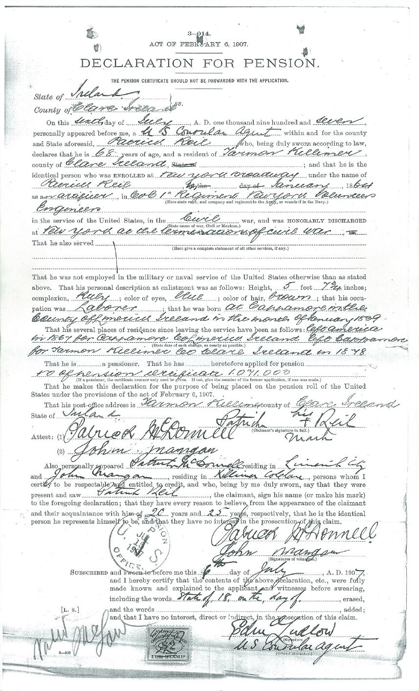 Patrick Real Pension Document July 1907.jpg