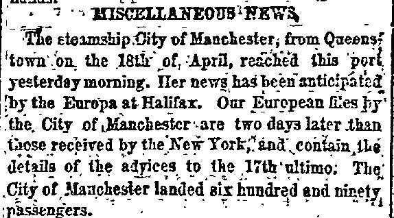 The New York Herald 2 May 1863 Arrival of steamship City of Manchester.jpg