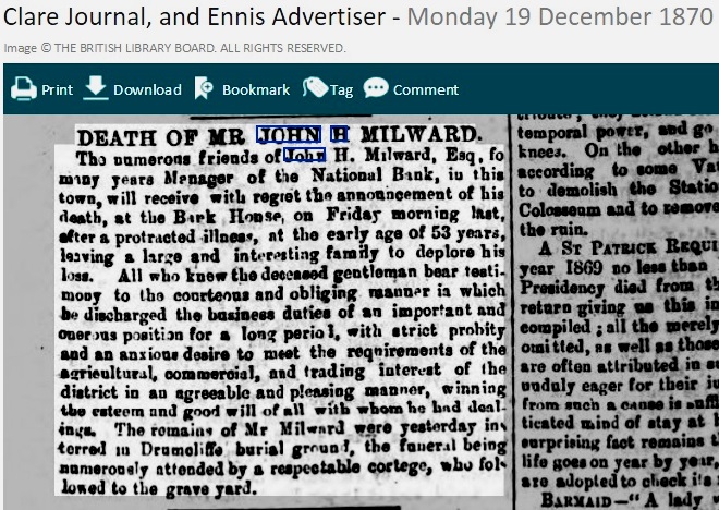 Obituary John H Milward 19 Dec 1870.jpg