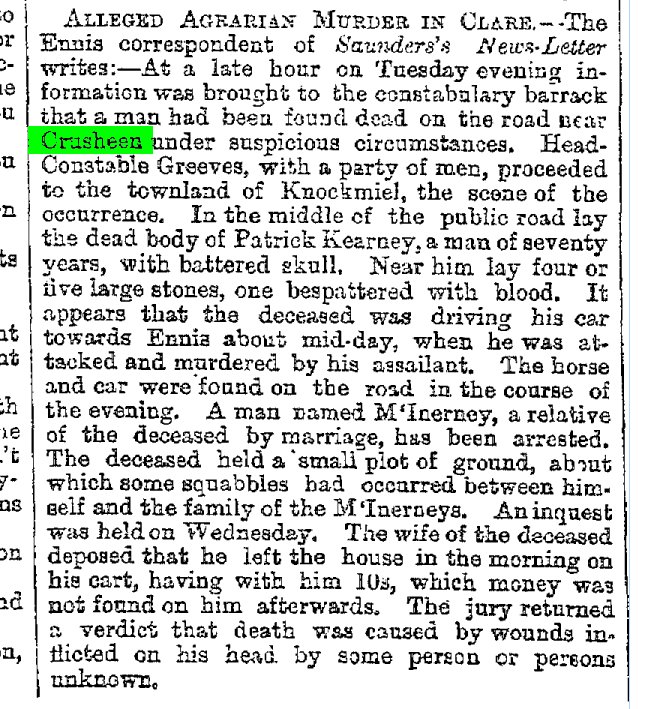 Death of an old man named Kearney near Crusheen Jan 1878.jpg