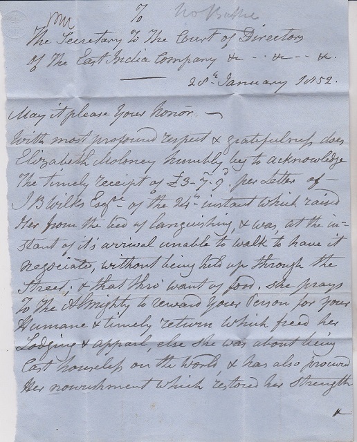 Elizabeth Moloney (Ennis) 1852 Batta Claim of Joseph Hynes (2nd Bengal European Reg) 3 of 4.jpg