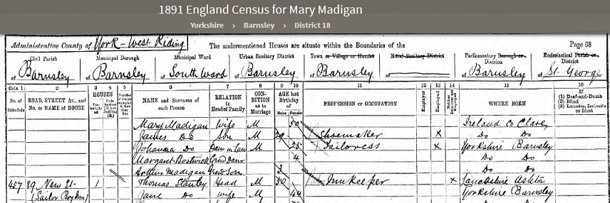 James Madigan family 1891 Census Barnsley Yorkshire - part B.jpg