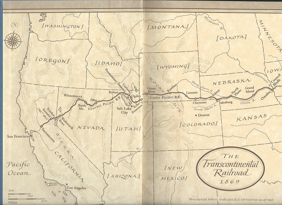 Map from Nothing Like It in the World, the Men who Built the Transcontinental Railroad by Stephen Ambrose.jpg