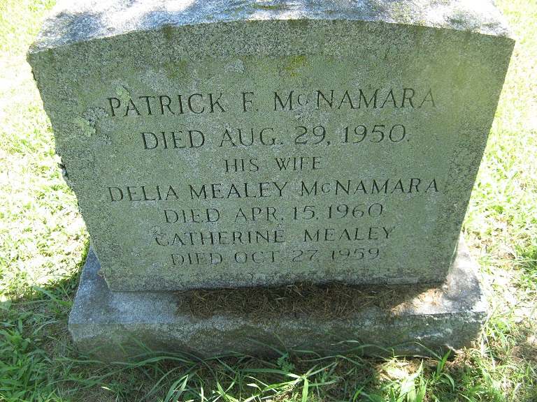 Mealey McNamara headstone at St Patricks cemetery in Lowell MA.jpg