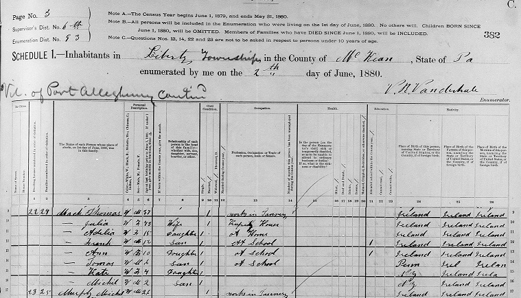 Thomas Mack of McKean County PA in 1880 Census.jpg