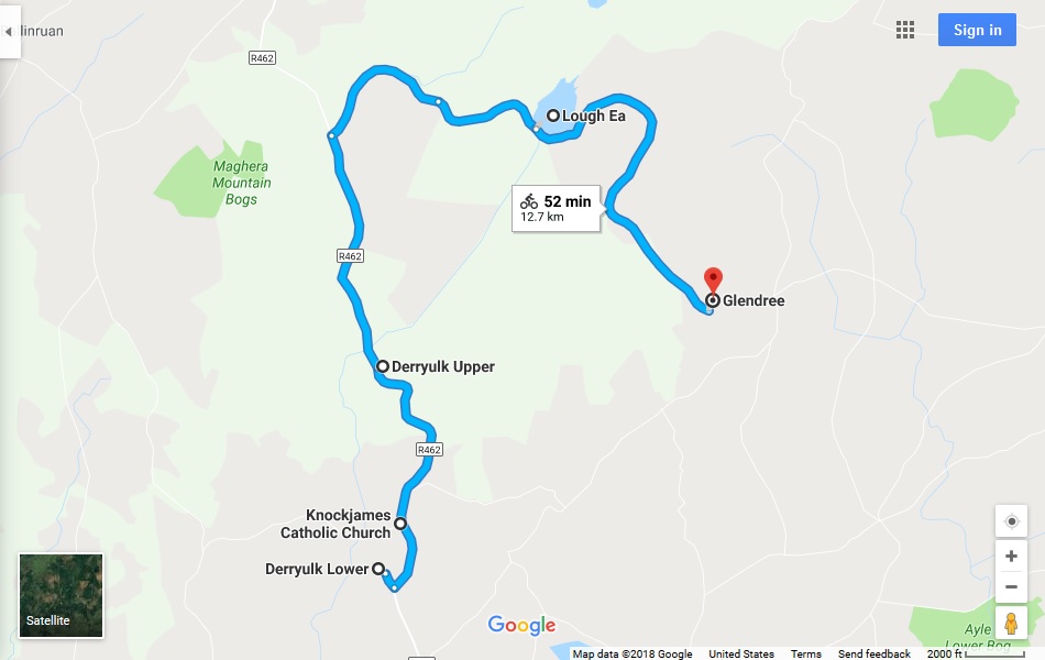 Derryulk to Glendree via Lough Ea on google maps.jpg