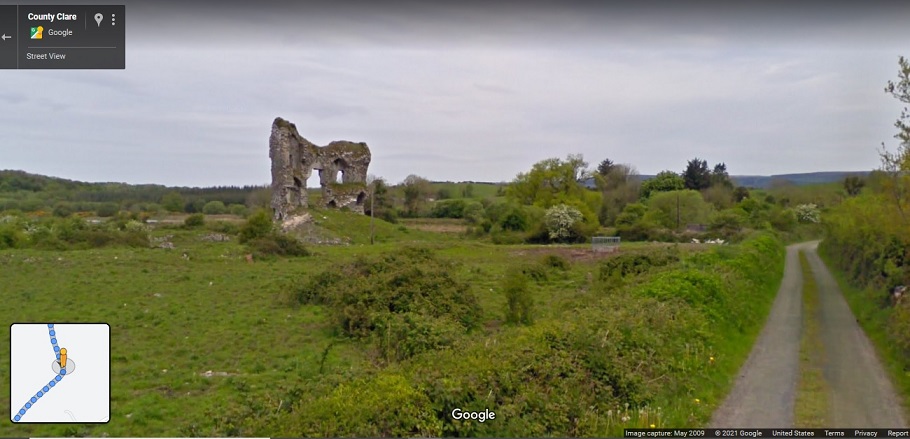 Rosslara Castle (Fortane townland) in County Clare (google streetview).jpg