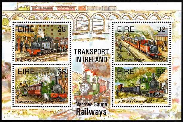 1995 Irish Stamps, Narrow Gauge Railways, Transport in Ireland.jpg