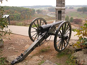 10-pounder Parrott rifle cannon, at Gettysburg (wikipedia).jpg